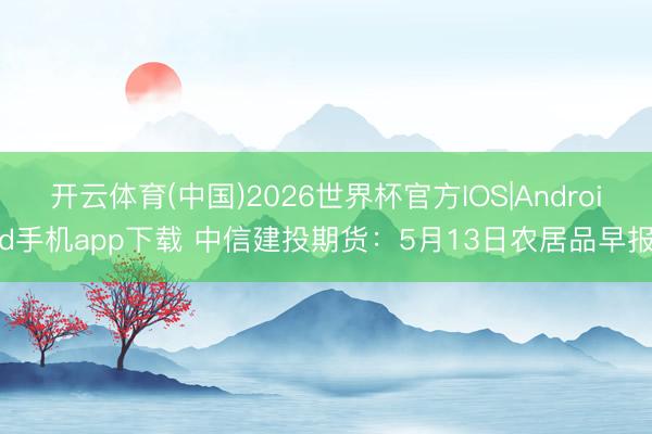 开云体育(中国)2026世界杯官方IOS|Android手机app下载 中信建投期货：5月13日农居品早报