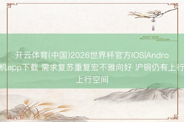开云体育(中国)2026世界杯官方IOS|Android手机app下载 需求复苏重复宏不雅向好 沪铜仍有上行空间