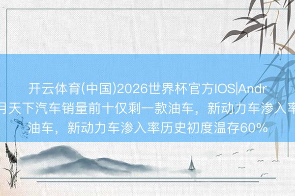 开云体育(中国)2026世界杯官方IOS|Android手机app下载 4月天下汽车销量前十仅剩一款油车，新动力车渗入率历史初度温存60%