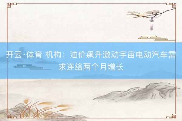 开云·体育 机构：油价飙升激动宇宙电动汽车需求连络两个月增长