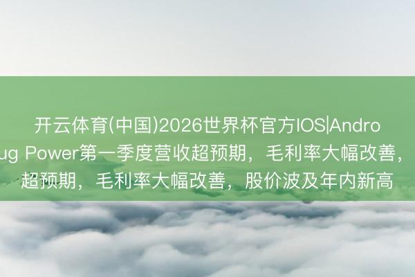 开云体育(中国)2026世界杯官方IOS|Android手机app下载 Plug Power第一季度营收超预期，毛利率大幅改善，股价波及年内新高