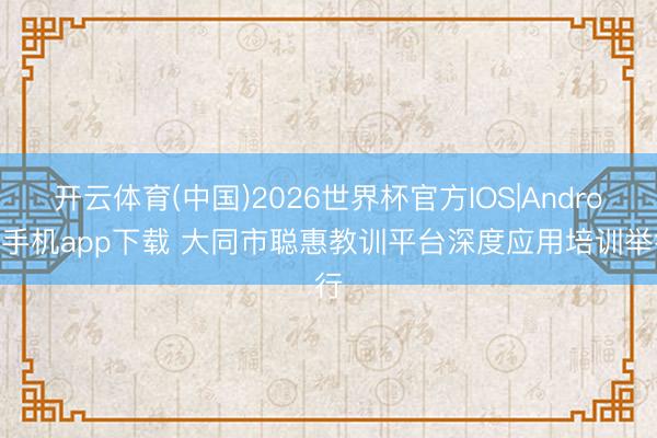 开云体育(中国)2026世界杯官方IOS|Android手机app下载 大同市聪惠教训平台深度应用培训举行