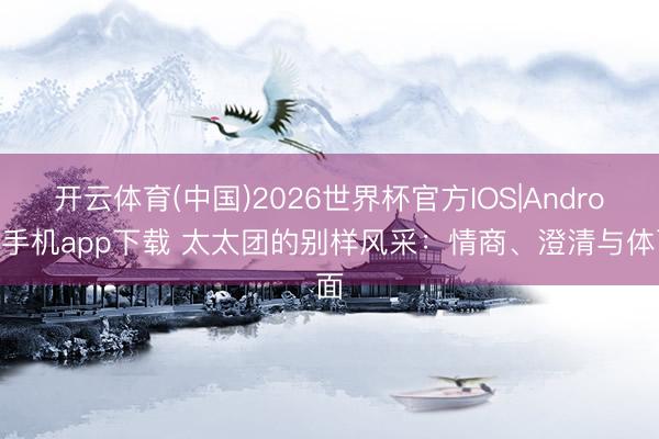 开云体育(中国)2026世界杯官方IOS|Android手机app下载 太太团的别样风采：情商、澄清与体面