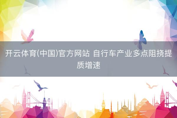 开云体育(中国)官方网站 自行车产业多点阻挠提质增速