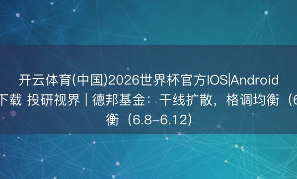 开云体育(中国)2026世界杯官方IOS|Android手机app下载 投研视界 | 德邦基金：干线扩散，格调均衡（6.8-6.12）