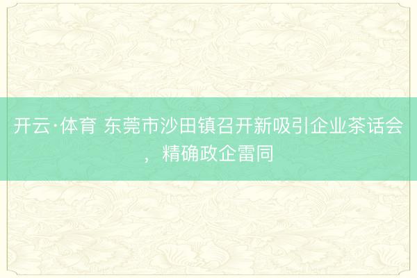 开云·体育 东莞市沙田镇召开新吸引企业茶话会，精确政企雷同